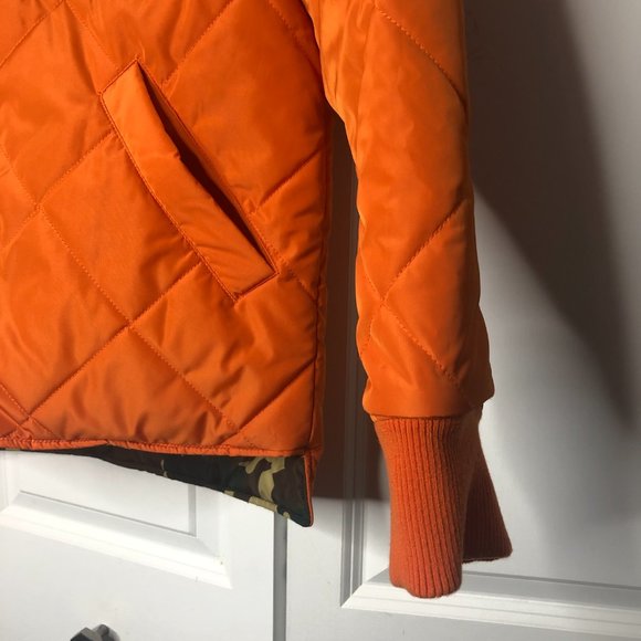 New Robert Graham Reversible Puffer Jacket Orange and Camo - Picture 11 of 14